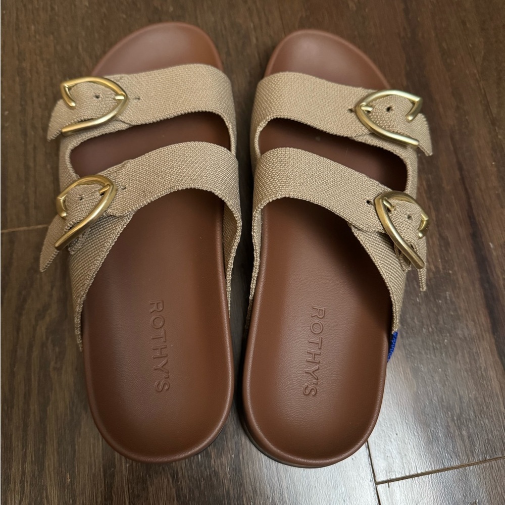 Rothy’s The Buckle Slide size 6 EUC Dune